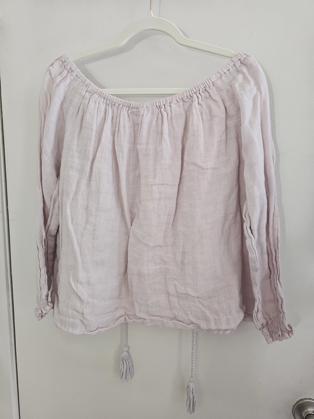 Light Lilac Peasant Blouse - Womens Top - Picture 5 of 5